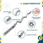 Barra Mancuernas Pesas Curl Bar Ez