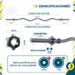 Barra Mancuernas Pesas Curl Bar Ez