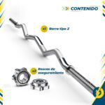 Barra Mancuernas Pesas Curl Bar Ez